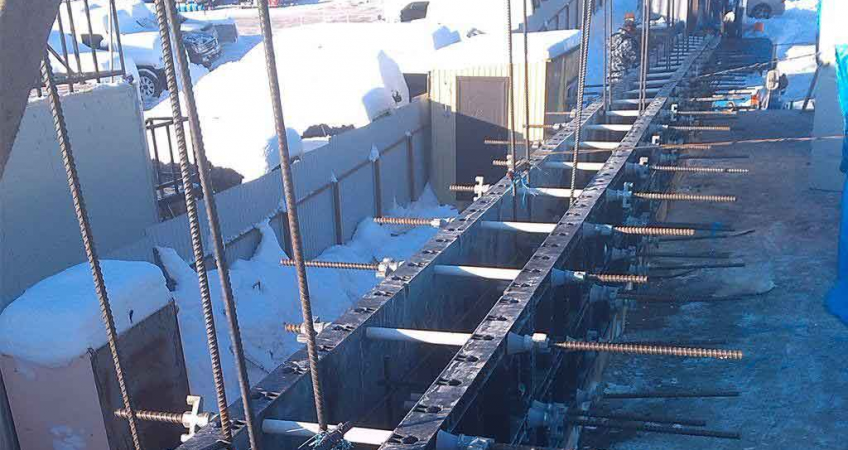 BOFU plastic formwork in Russia for wall with snow